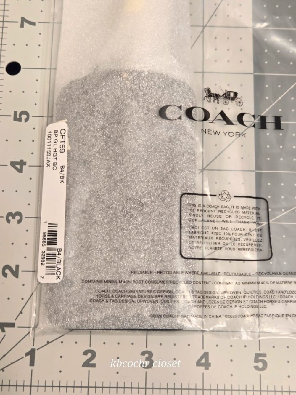 Coach Black Oversized Hangtag Bag Charm CFT59 - Picture 3 of 3